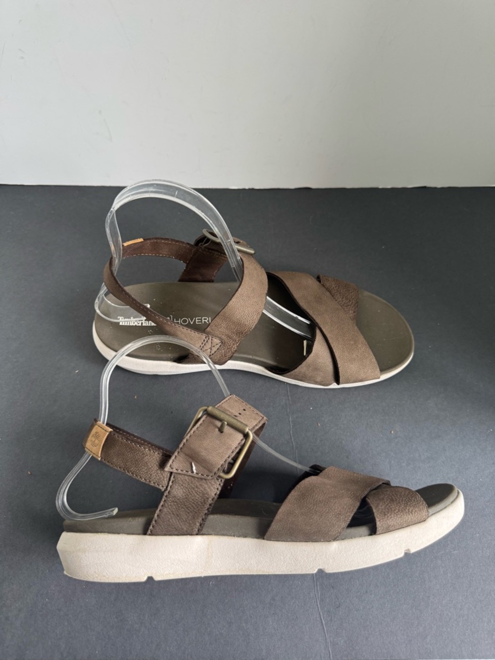 Timberland Women's Wilesport Brown/Green Leather Strap Sandals A1TSW. Size 8 - Picture 10 of 14